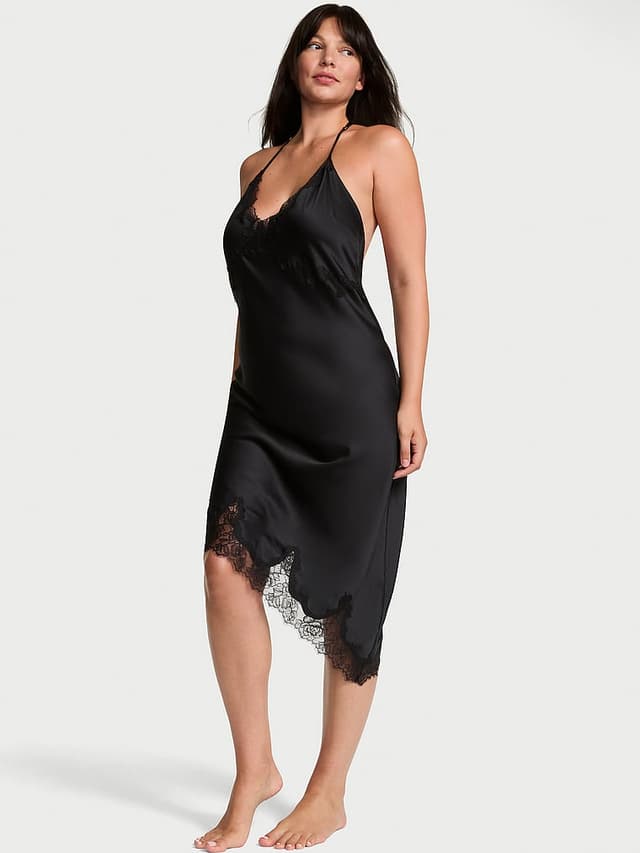 Сорочка Asymmetric, кружевная отделка, атлас — Victoria's Secret