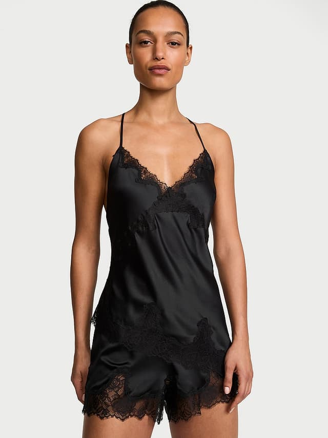Бельё Asymmetric, кружевная отделка, атлас — Victoria's Secret