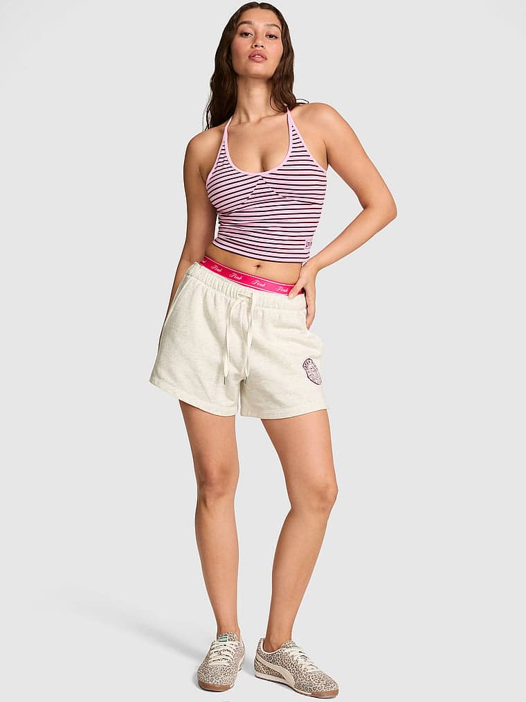 Женские шорты PINK Campus Fleece™ Roll-Down Shorts