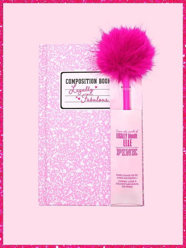 Женские сумки PINK Elle Notebook & Fuzzy Pen Set