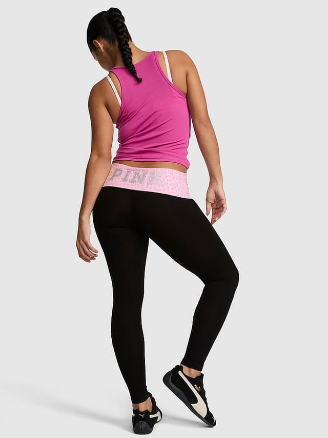 Женские леггинсы PINK All-Day Cotton™ Foldover Leggings