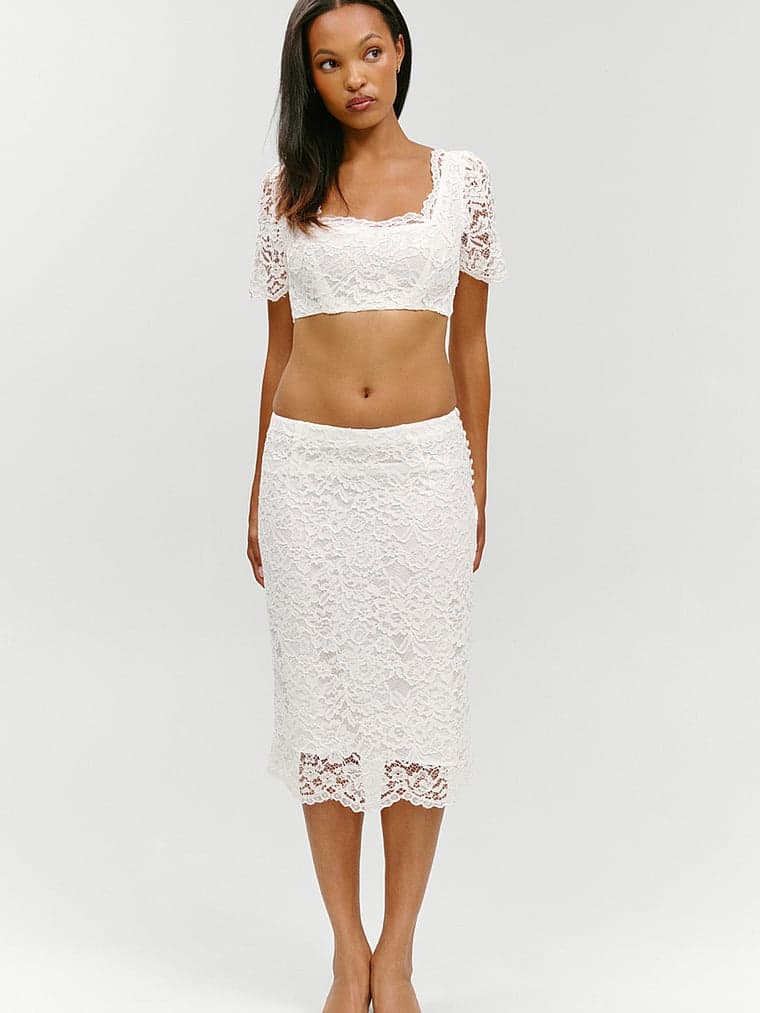 Женские юбки Victoria's Secret Frankies Bikinis x Paige Lorenze Honeymoon Lace Midi Skirt — фото 2