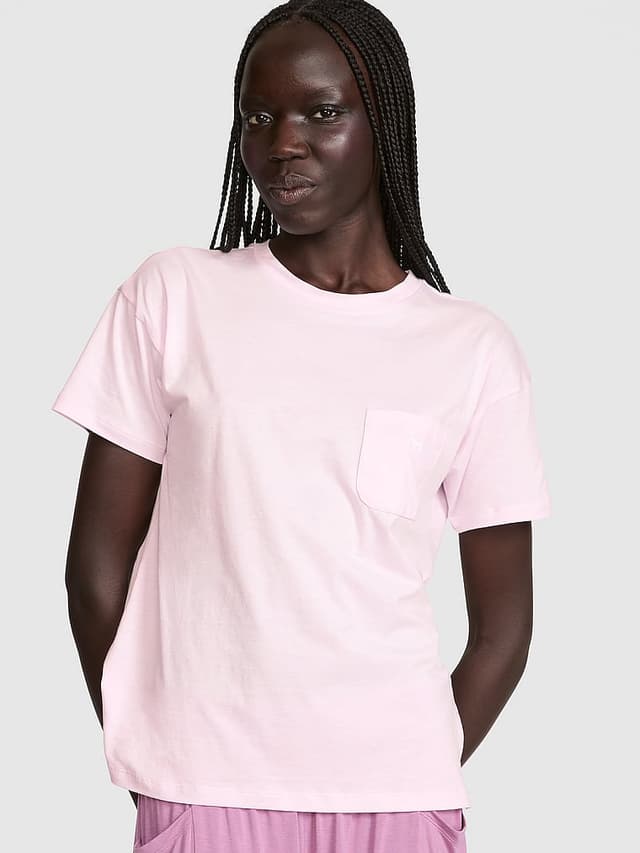 Женские футболки PINK Light As Air Jersey Pocket Tee