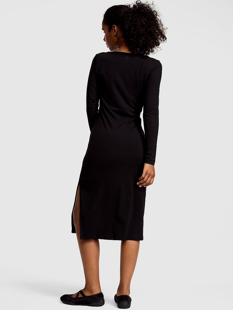 Женские платья PINK All-Day Soft Rib Long-Sleeve Midi Dress — фото 2