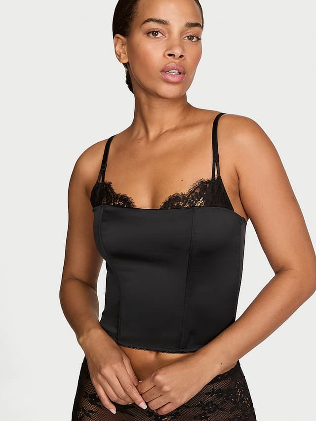 Корсет, кружевная отделка, атлас — Victoria's Secret