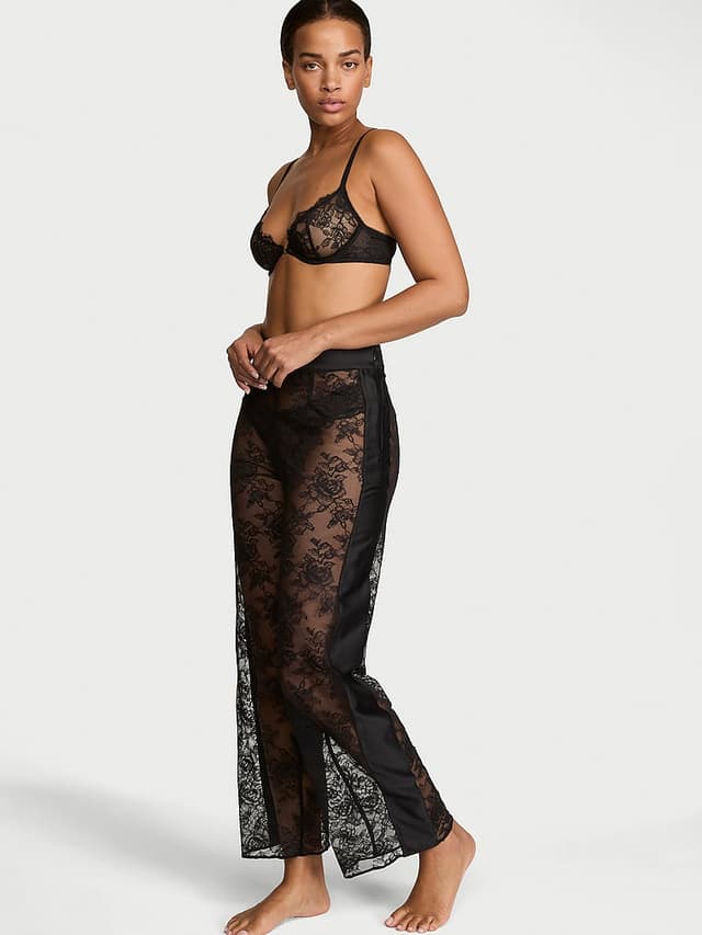 Женские брюки Victoria's Secret Rose Lace Wide-Leg Pant