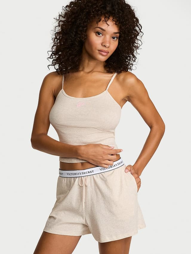 Пижамный комплект, с топом на бретелях, хлопок — Victoria's Secret