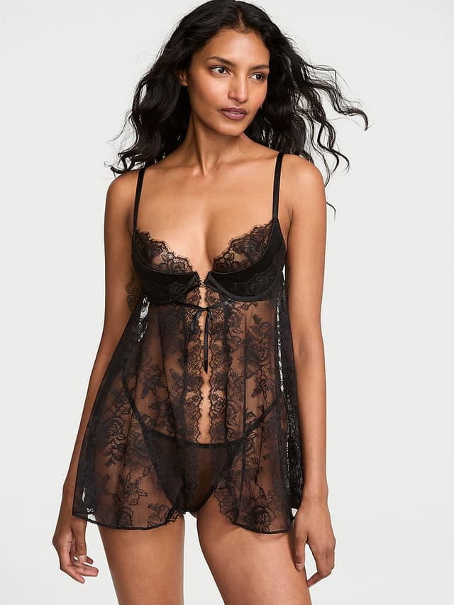 Бэби-долл Rose Low-Cut, пуш-ап, кружево — Victoria's Secret