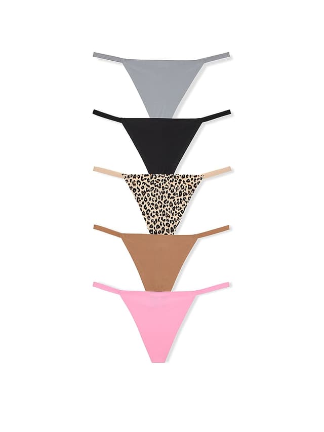 PINK 5-Pack No-Show V-String Panties