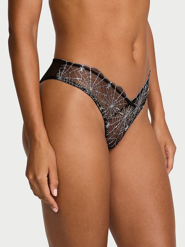 Victoria's Secret Tease Spider Embroidery Brazilian Panty