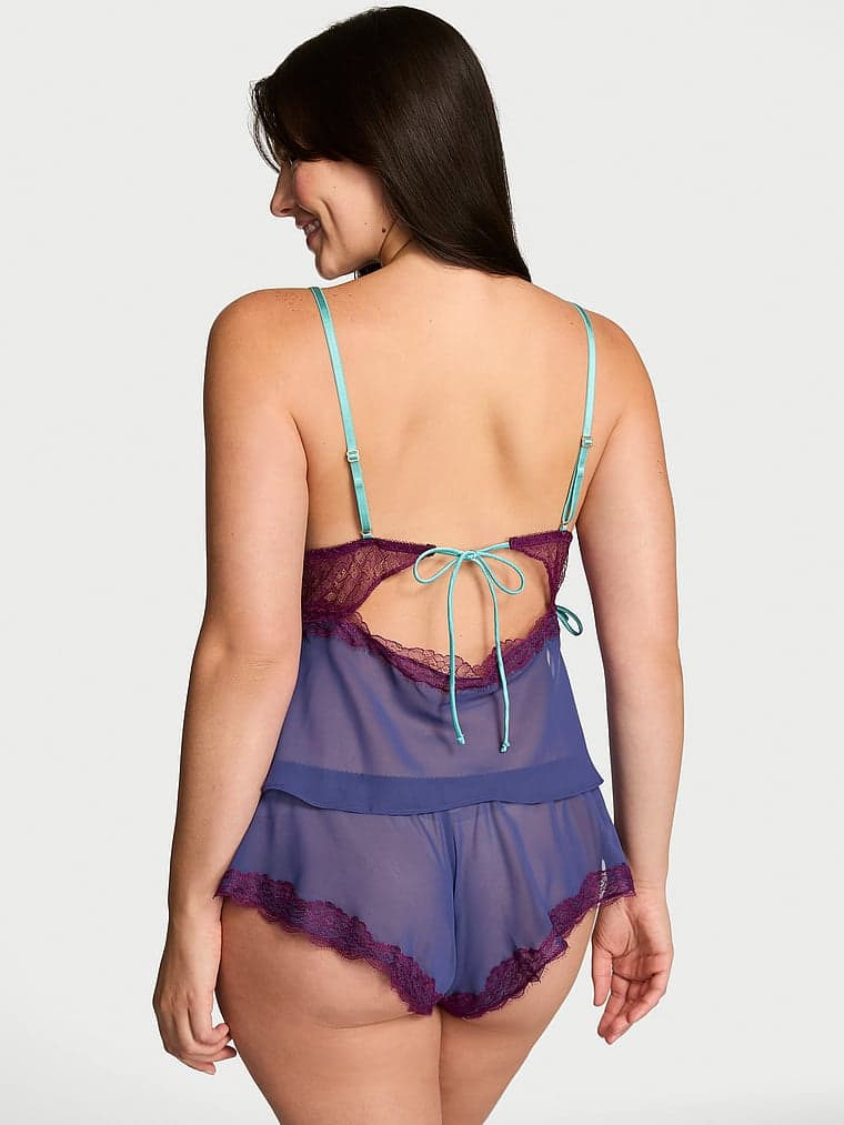 Комплект белья Tease, кружевная отделка, шифон — Victoria's Secret — фото 2