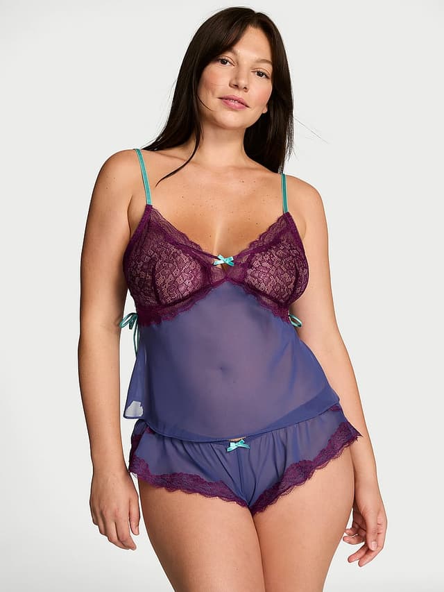 Комплект белья Tease, кружевная отделка, шифон — Victoria's Secret