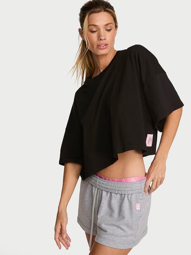 Женские футболки Victoria's Secret 100% Cotton Oversized Crop Tee