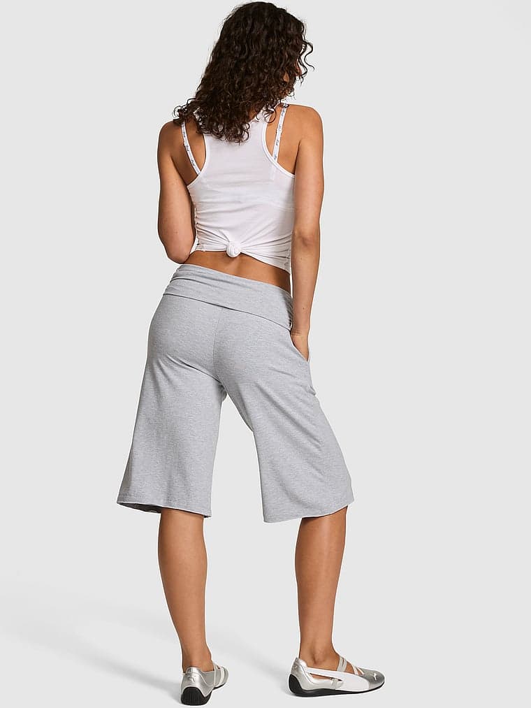 Женские шорты PINK All-Day Cotton™ Foldover Long Shorts — фото 2
