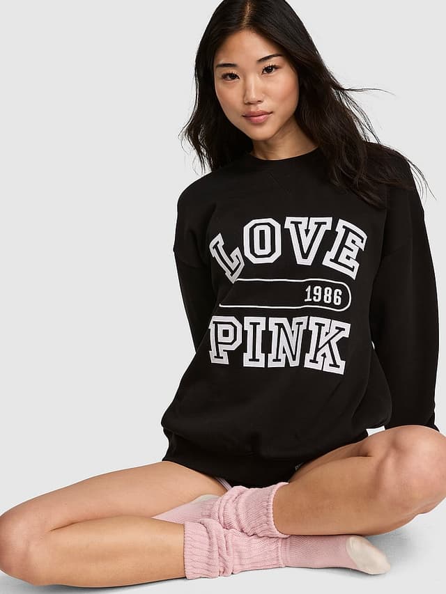 Женские худи PINK Campus Fleece™ Crew Sweatshirt