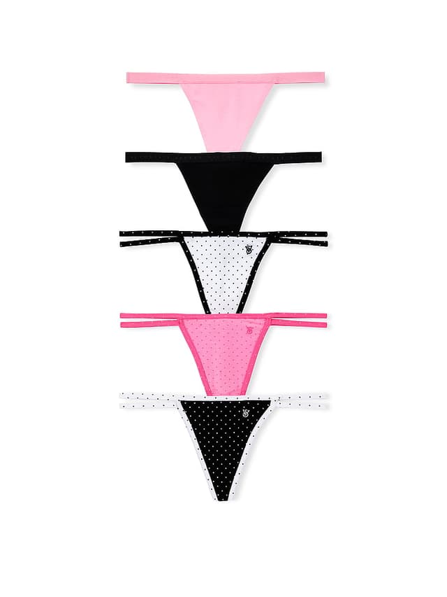 Трусы-стринги-ви, хлопок-стрейч, 5 шт. — Victoria's Secret