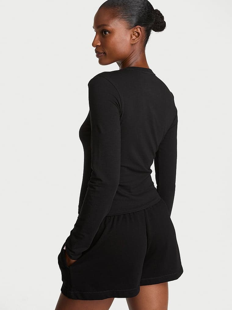 Женские футболки Victoria's Secret Stretch Cotton Fitted Long-Sleeve Tee — фото 2