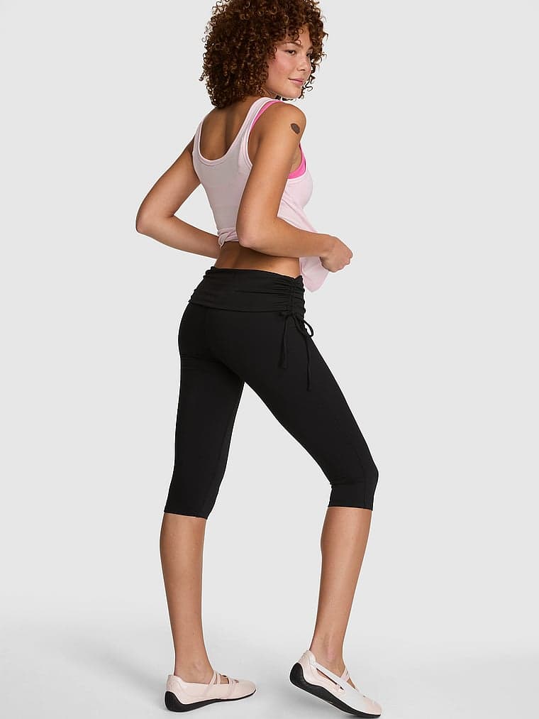 PINK Relay™ Side-Ruched Foldover Capri Legging — фото 2
