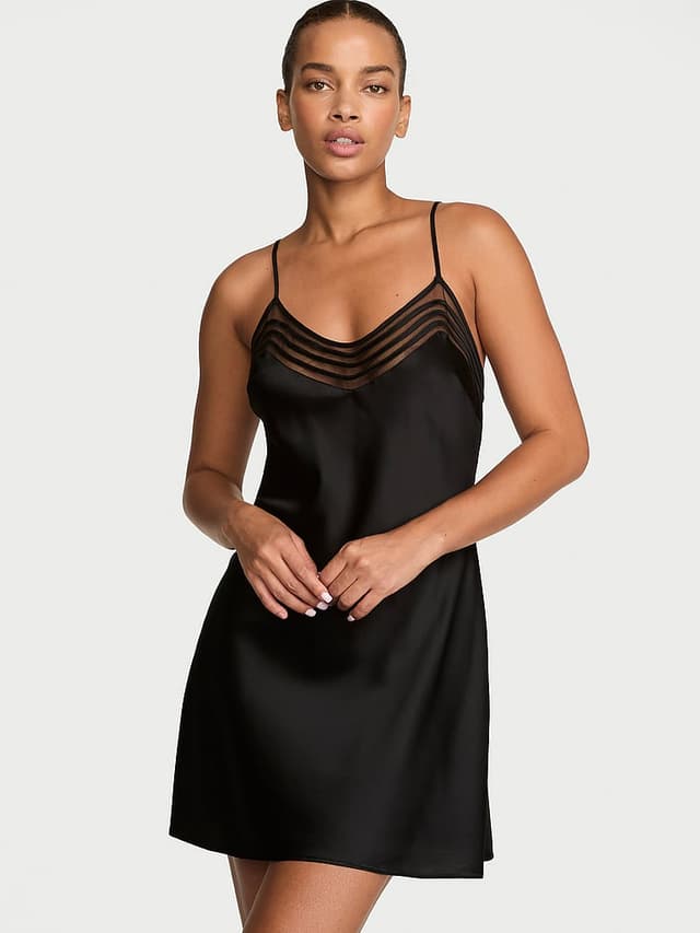 Сорочка Washable, шёлк, в полоску — Victoria's Secret