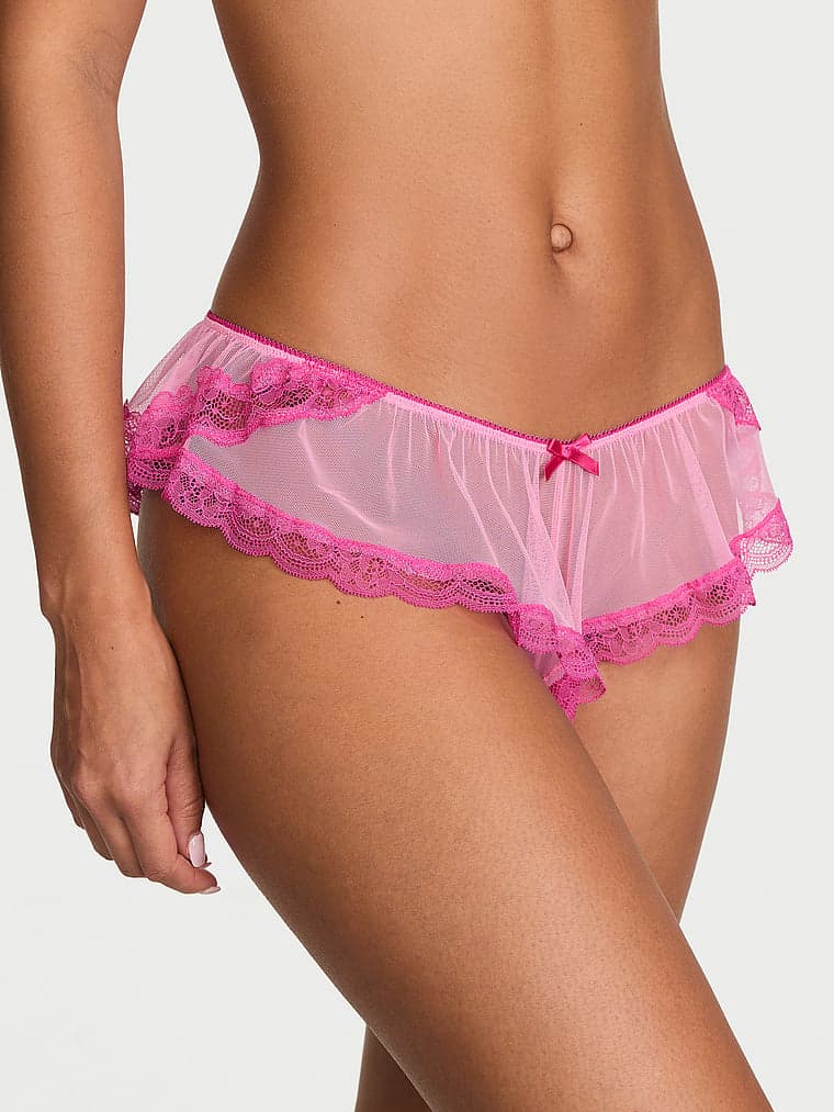 Трусы Tease, кружевная отделка, оборки, сетка — Victoria's Secret