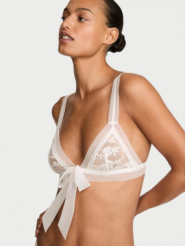 Бралетт, треугольные чашки, кружево, сетка — Victoria's Secret